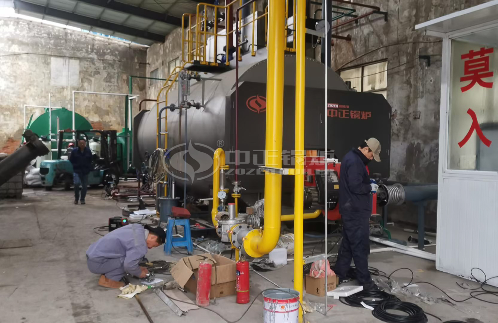 ZOZEN 10 Tph Three Pass Gas Fired Condensing Steam Boiler for Concrete Industry